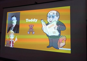 Dzieci poznają historię powstania Pluszowego Misia Teddyego.